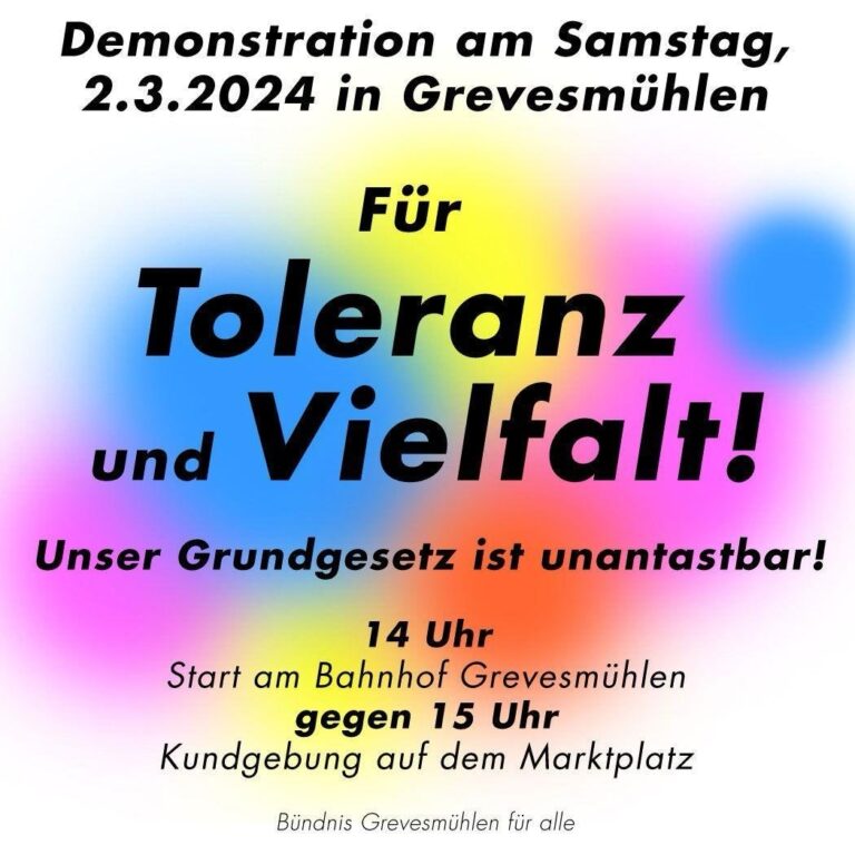 Demo für Toleranz und Vielfalt – Unser Grundgesetz ist unantastbar!