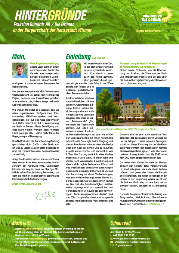 Die neue Fraktionszeitung der Bürgerschaft ist da – Ausgabe November 2025