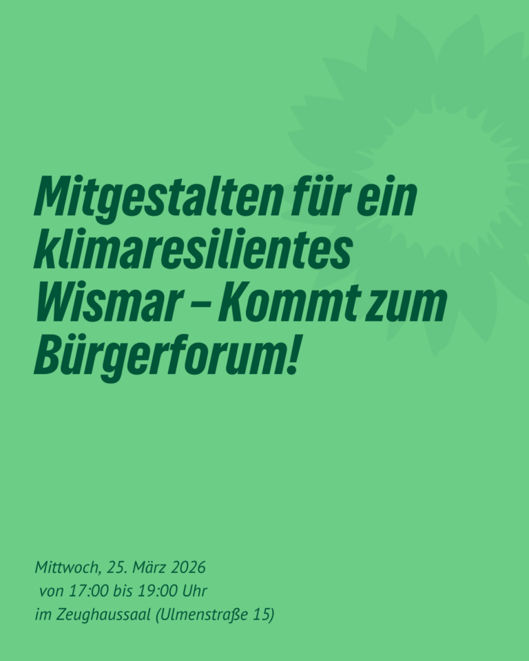 Mitgestalten für ein klimaresilientes Wismar – Kommt zum Bürgerforum!